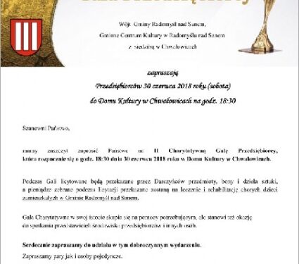 Chwałowice: II Charytatywna Gala Przedsiębiorcy.