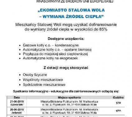 Stalowa Wola: Chcesz zdobyć dofinansowanie na wymianę starego pieca – przyjdź na spotkanie