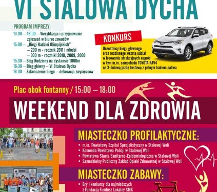Stalowa Wola: W tę niedzielę VI Stalowa Dycha i weekend dla zdrowia