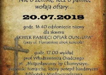 Stalowa Wola: W piątek przypomną o ofiarach rzezi wołyńskiej nadaniem imienia dla skweru.