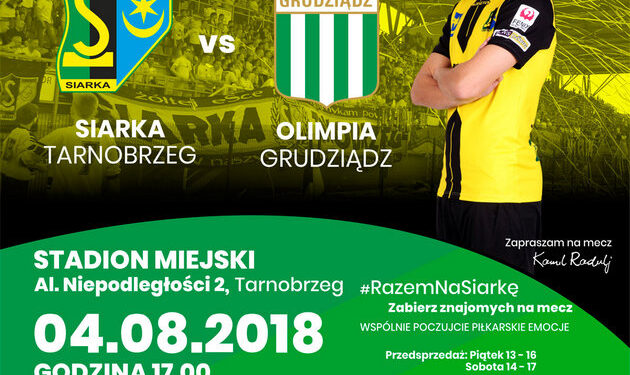2 Liga Piłkarska: Siarka Tarnobrzeg podejmie Olimpię Grudziądz