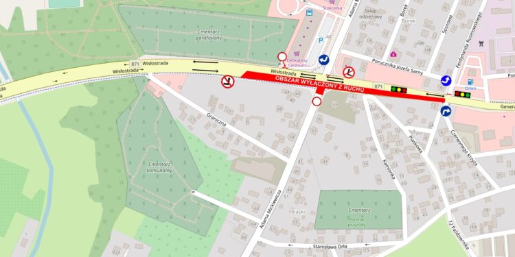 Tarnobrzeg. Ponowna zmiana organizacji ruchu  w obrębie remontowanego skrzyżowania.