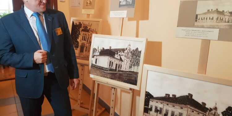 Tarnobrzeg. Patchworkowe obrazy przedstawiające dawny Tarnobrzeg.