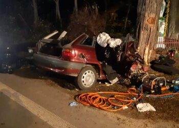 Brzozowa: Opel uderzył w drzewo. Dwie osoby nie żyją.
