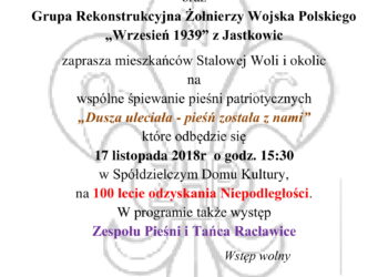 Stalowa Wola: Pieśni patriotyczne w SDK z harcerzami, grupą rekonstrukcyjną i Racławicami.