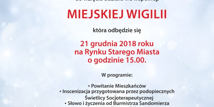 Sandomierz: Miejskie spotkanie wigilijne.