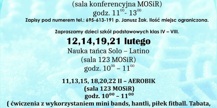 Tarnobrzeg. Ferie w MOSiR.
