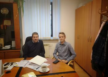 Sandomierz: Spotkanie przewodniczącego Rady Miasta Sandomierza z przewodniczącym Młodzieżowej Rady Miasta.