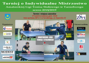 Tarnobrzeg. Turniej o Indywidualne Mistrzostwo Amatorskiej Ligi Tenisa Stołowego w Tarnobrzegu sezon 2018/2019.