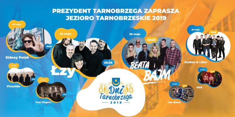 Tarnobrzeg. Sidney Polak, Łzy, InoRos&Liber, Bajm. 25 i 26 maja nad Jeziorem Tarnobrzeskim.