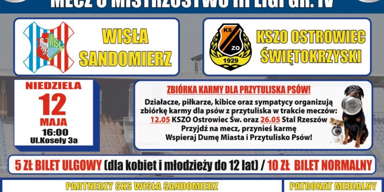 Sandomierz: „Wisła” Sandomierz – KSZO Ostrowiec Świętokrzyski.