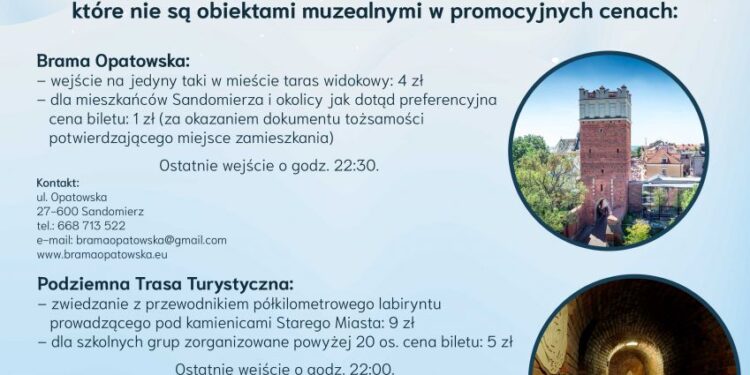 Sandomierz: Darmowy koncert i dłużej czynne obiekty turystyczne.