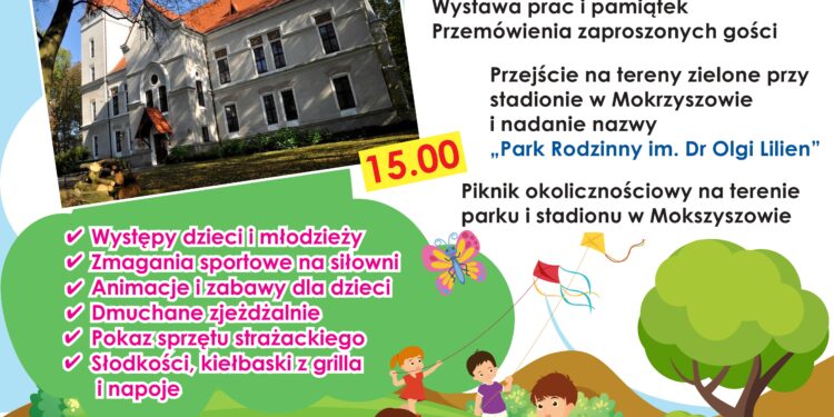 Tarnobrzeg. Odsłonięcie tablicy pamiątkowej, nadanie imienia parkowi oraz piknik. Za wszystkim stoi doktor Olga Lilien.