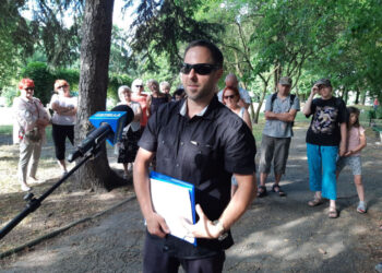 Stalowa Wola: Konferencja ws wycinki drzew na placu.