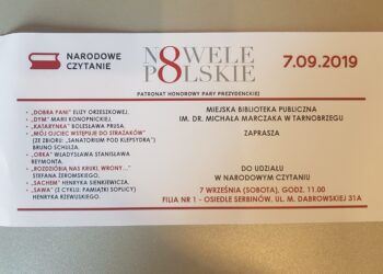 Tarnobrzeg. Narodowe Czytanie. Już można się zgłaszać.