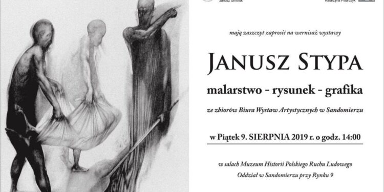 Sandomierz: Wernisaż wystawy malarstwa, rysunku i grafiki Janusza Stypy.