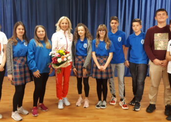 Sandomierz: Lekkoatletka, sześciokrotna Mistrzyni Polski Karolina Kołeczek spotkała się z młodzieżą.