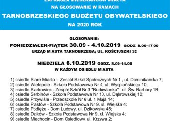 Tarnobrzeg. Trwa głosowanie w ramach Budżetu Obywatelskiego.