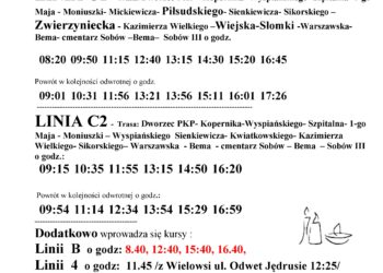 Tarnobrzeg. Komunikacja miejska w dniach świątecznych.
