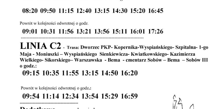 Tarnobrzeg. Komunikacja miejska w dniach świątecznych.