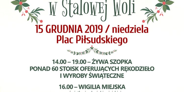Stalowa Wola: W tą niedzielę Jarmark Bożonarodzeniowy i iluminacje