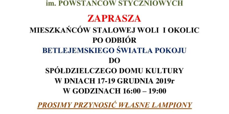 Stalowa Wola: Zabierz do domu Betlejemskie światełko