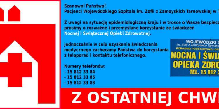 Tarnobrzeg. Dyrektor szpitala apeluje.