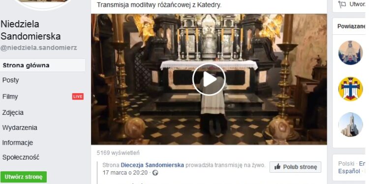 Sandomierz: Transmisja różańca z katedry w intencji ustania epidemii.