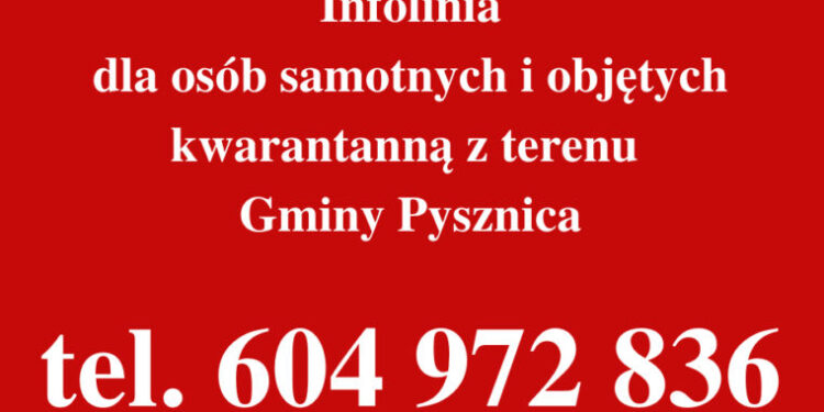 Pysznica: Infolinia dla potrzebujących i praca Urzędu Gminy online.