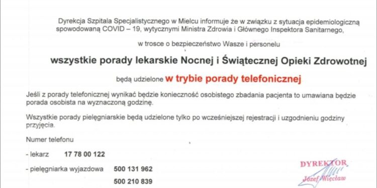 Mielec: Tryb porady telefoniczny