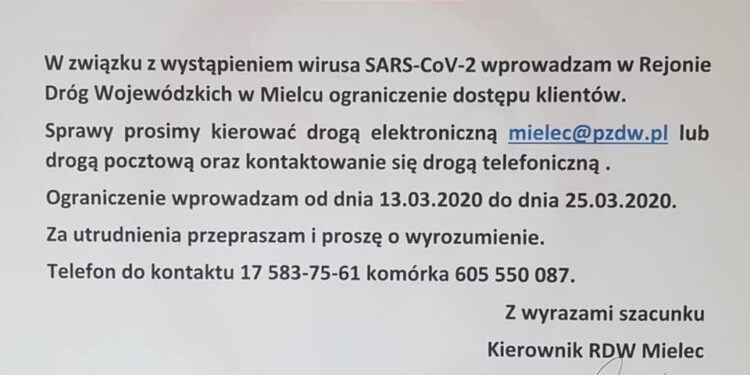Mielec: Ograniczone urzędowanie.