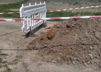 Radomyśl Wlk: Bomba lotnicza z czasów wojny.