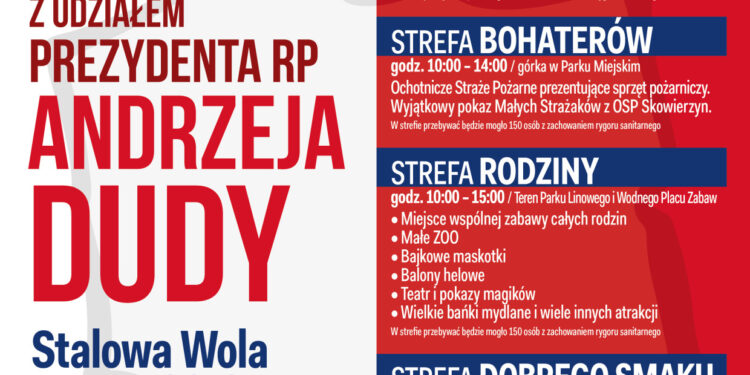 Stalowa Wola: Prezydent Andrzej Duda spotka się w parku z mieszkańcami.