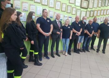 Tarnobrzeg. Strażacy OSP w działaniach przeciwpowodziowych na terenie Podkarpacia.