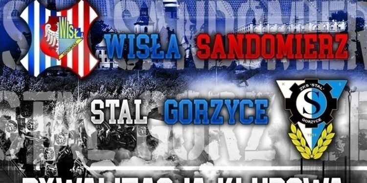 Sandomierz, Gorzyce: Kibice walczą o mecz.