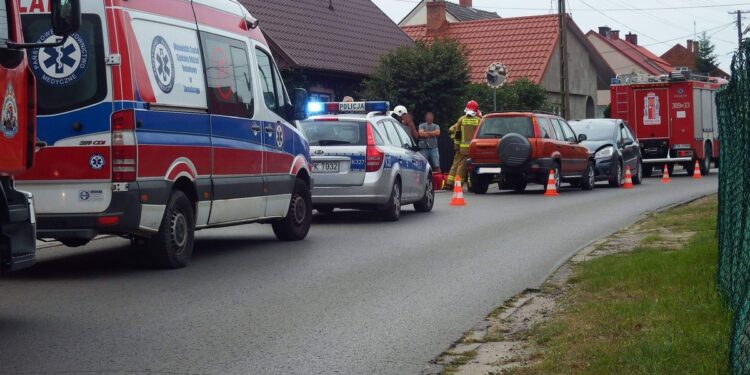 Grębów. Kolizja na Szlacheckiej.