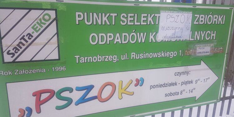 Tarnobrzeg. Nie zostawisz odpadów  w PSZOK do odwołania.