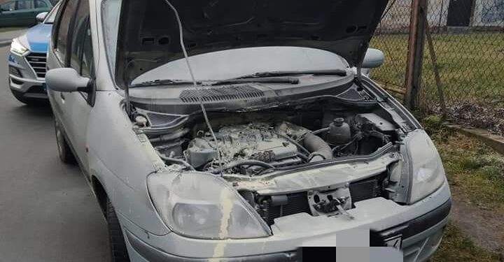 Baranów Sandomierski. Pożar osobowego Renault.