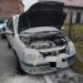 Baranów Sandomierski. Pożar osobowego Renault.