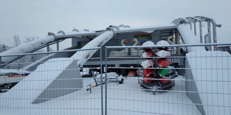 Sandomierz: Zima na bulwarze.