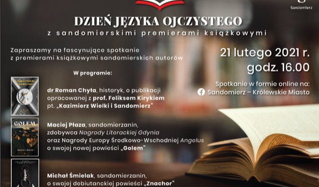 Sandomierz: Literackie premiery z okazji Dnia Języka Ojczystego.