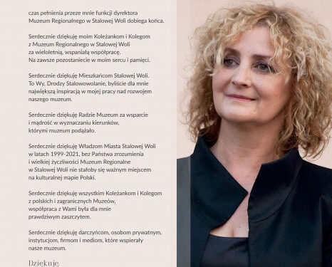 Stalowa Wola: Dyrektor Muzeum Lucyna Mizera odchodzi na emeryturę