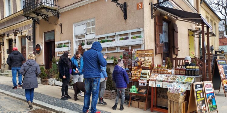 Sandomierz: Są turyści, rycerze i… akordeonista.