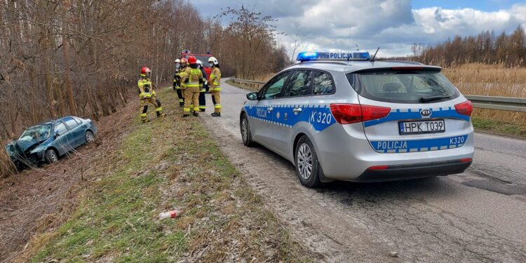 Dąbrowica: Auto uderzyło w drzewo.