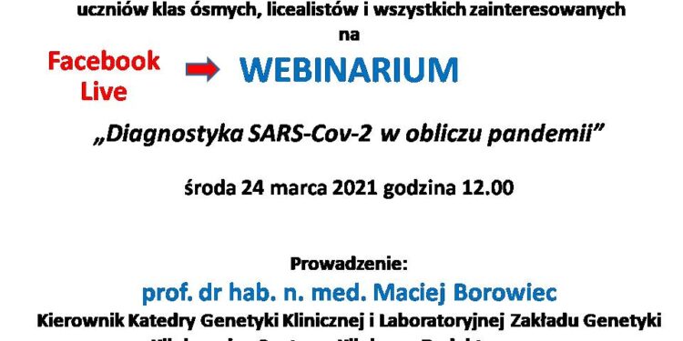 Sandomierz: Webinarium o SARS COV-2 dla wszystkich zainteresowanych.