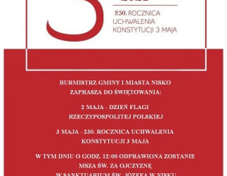 Nisko: Symboliczne obchody 230 rocznicy uchwalenia Konstytucji 3 Maja