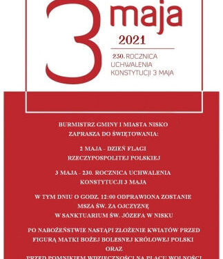 Nisko: Symboliczne obchody 230 rocznicy uchwalenia Konstytucji 3 Maja
