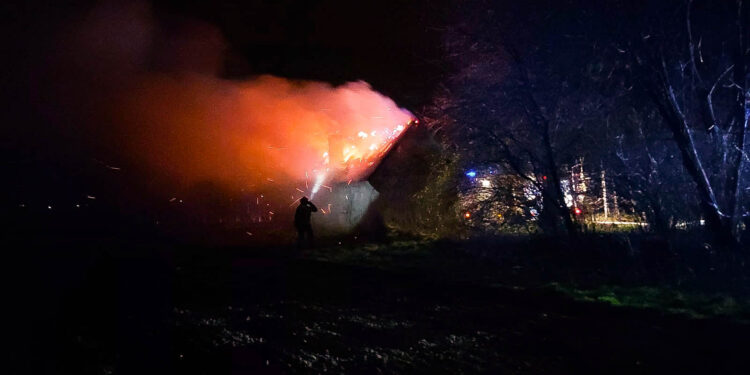 Tarnobrzeg. Nocny pożar altany