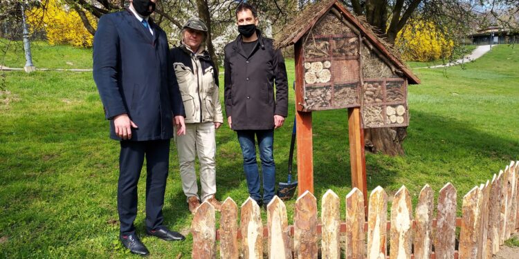 Sandomierz: Domki dla owadów w parku Piszczele służą zwierzętom i edukują ludzi.