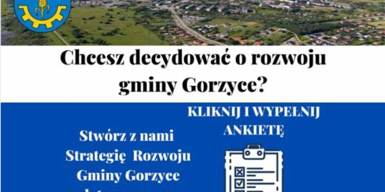 Gorzyce. Wypełnij ankietę i pomóż w przygotowaniu strategii rozwoju gminy